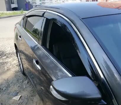 Дефлекторы окон (ветровики) Nissan Teana (L33) 2013"EuroStandard" (Ниссан Тиана) Кобра Тюнинг